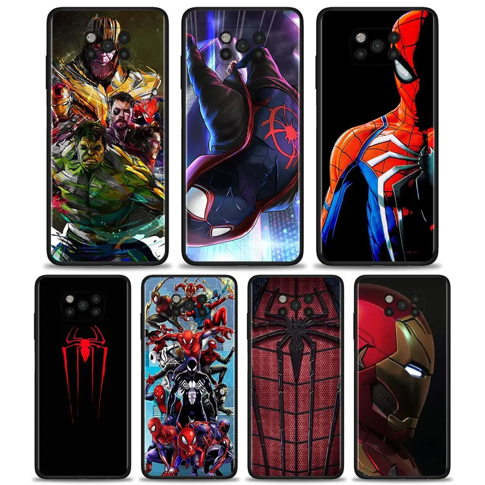 

Spiderman iron Man Marvel For Xiaomi POCO X3 M3 Pro X3 NFC X3 F3 GT F1 Cover for Mi Civi 11T 10T Pro 9T 11 Note 10 Lite Funda