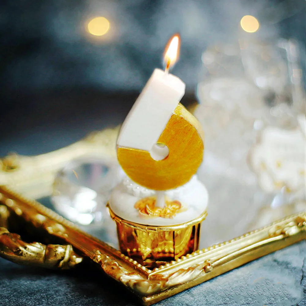 Золотые свечи для торта украшение на день рождения памятный свадебной вечеринки