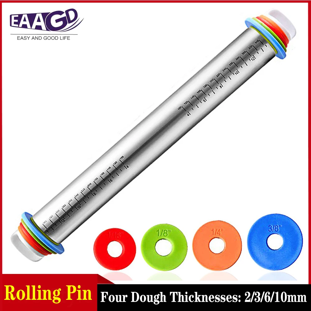 1 набор из нержавеющей стали с 4 регулируемыми кольцами. Ролик для теста