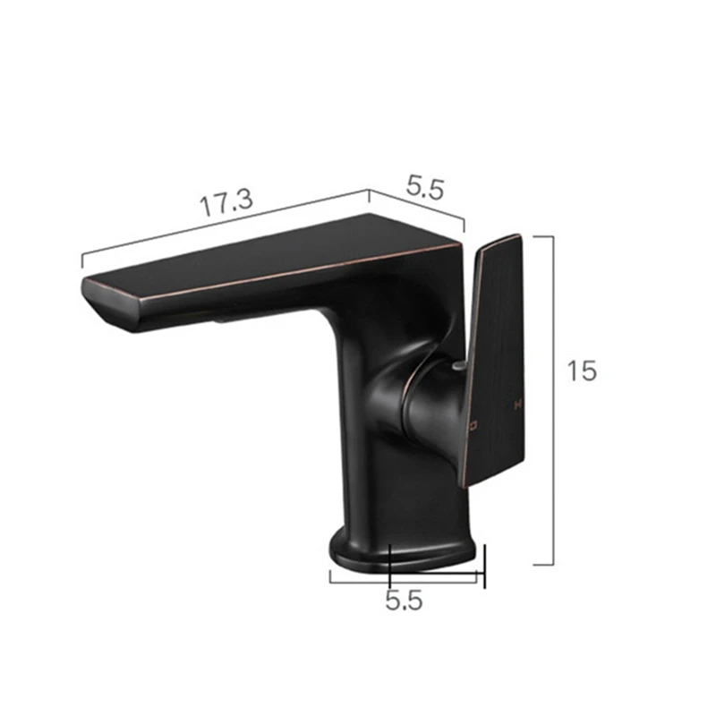 Смесители для раковины Черный/Хромированный медный смеситель с одной ручкой