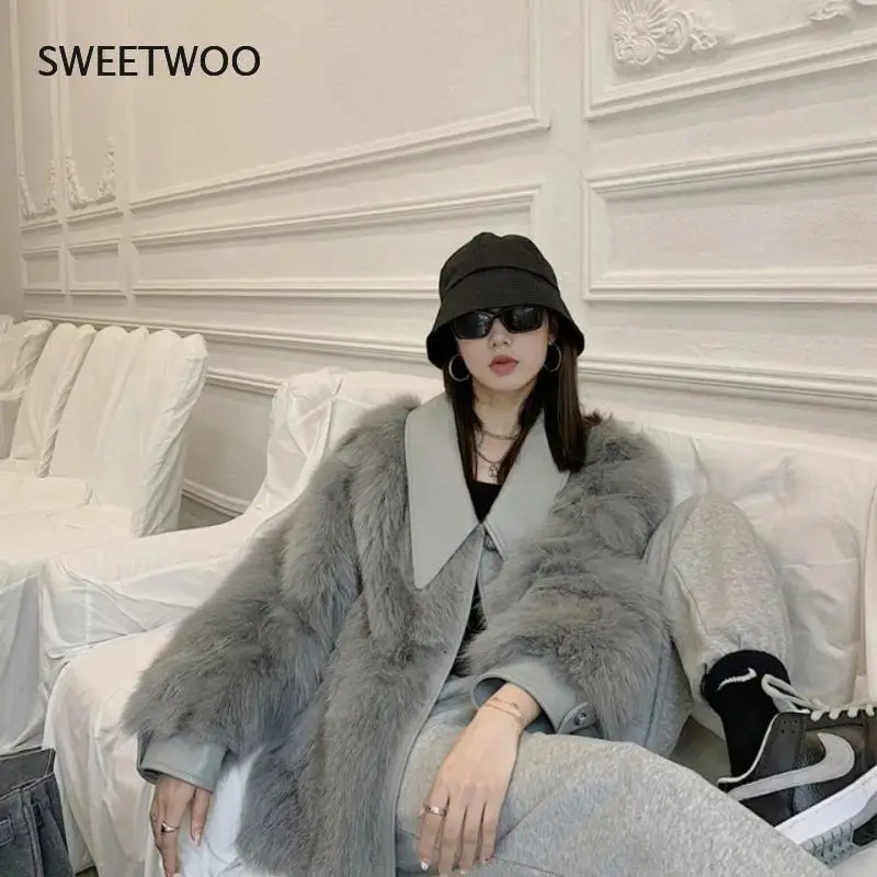 Women Winter Fake Fox Fur Jacket Warm Faux Fur Coat Abrigo Invierno Mujer Coats Female Casaco Pelucia Feminino 2022