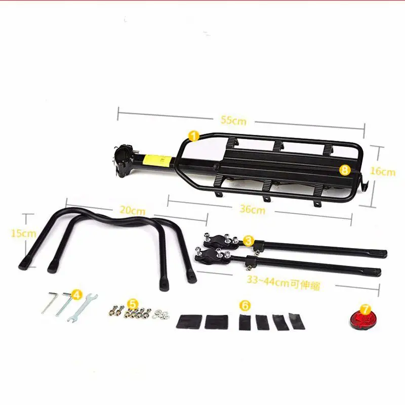 HiMISS Bicycle Touring Carrier Rack Adjustable Frame-Mounted for Heavier Top and Side Loads Black High Quality Accessories | Спорт и