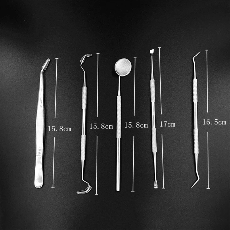 

3/4/5Pcs Teeth Cleaning Whitening Tool Oral Care Set Dental Mouth Mirror Stainless Steel Tweezers Elbow Probe Oral Care Set