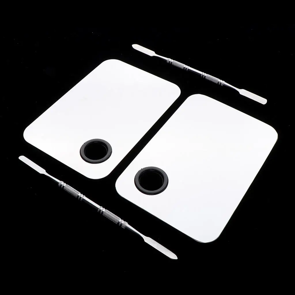 

2 шт., палитра из нержавеющей стали для косметики, 14, 9x 10 см