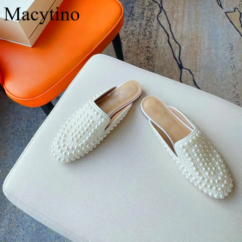 

Туфли женские с круглым носком, перламутровый дизайн, плоская подошва, Модные Повседневные тапочки, весна-осень