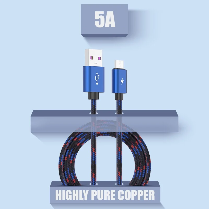 5А USB кабель 1 м супер быстрое зарядное устройство Тип C зарядный Micro Data провод для