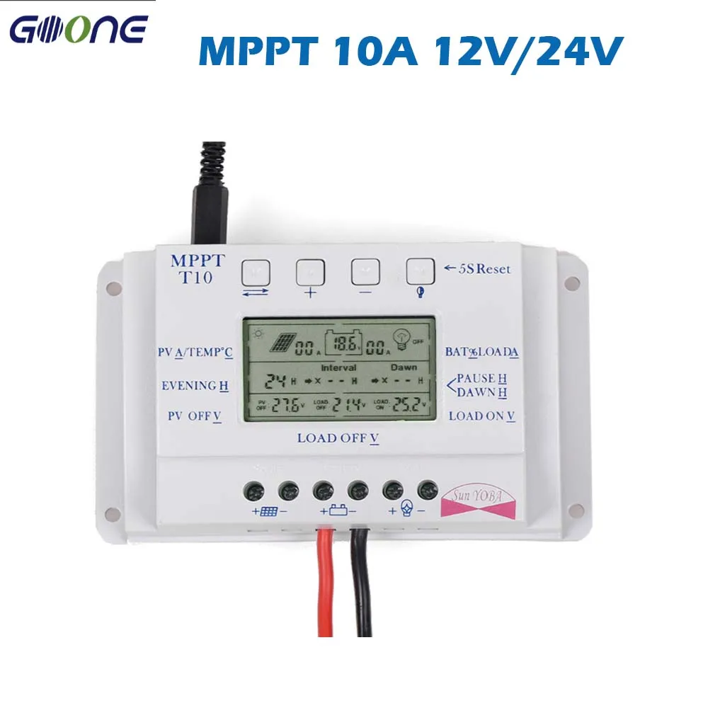 PWM 20A 10A Панели солнечные зарядки Регулятор T10 T20 12V 24V Авто ЖК дисплей Дисплей