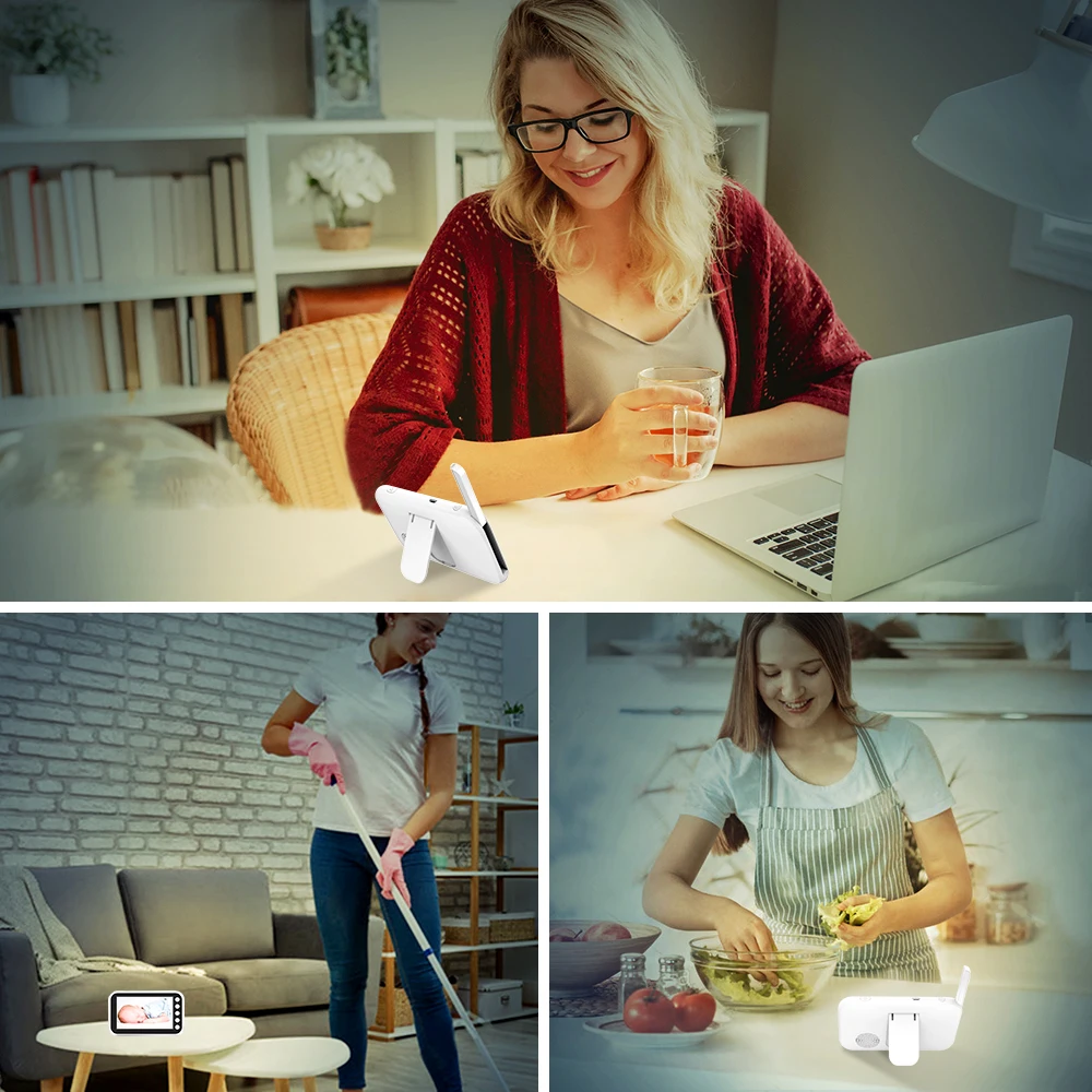 Ainhyzic 4 3 ''ips экран видео детский монитор с камерой беспроводной крик детская