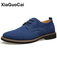 men shoes fashion luxury male nubuck leather casual shoes lace up british oxfords high quality flats pointed toe trend footwear