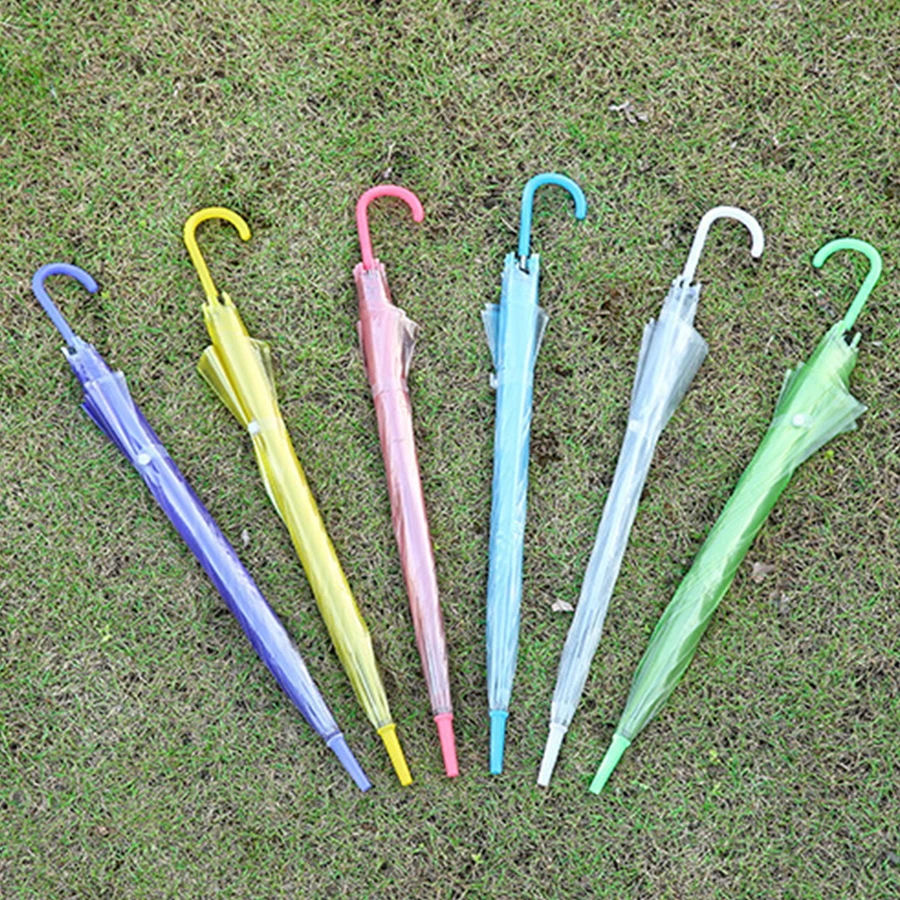 Зонт пластиковый прозрачный с длинной ручкой зонтик от солнца идея для подарка