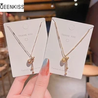 qeenkiss nc785 2022 fine jewelry wholesale fashion woman girl birthday wedding gift calabash tassel 18kt gold pendant necklace