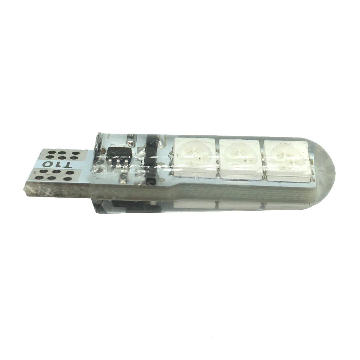 T10 W5W силиконовые автомобильные RGB 5050 6SMD светодиодный клиновидные боковые
