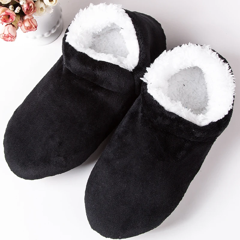 lowest price online winter house slippers for men suede plush floor slippers lazy shoes home slippers big size 47 male slippers free global shipping