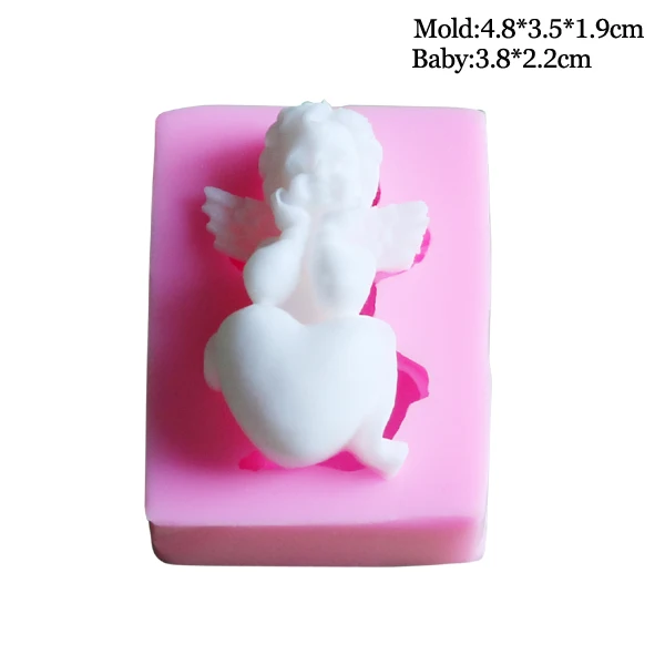 B Sugarcraft Ангел Детские Силиконовые формы для украшения торта инструменты помадка шоколадный смолы глины плесень кухня выпечки Плесень C388 - Цвет: B