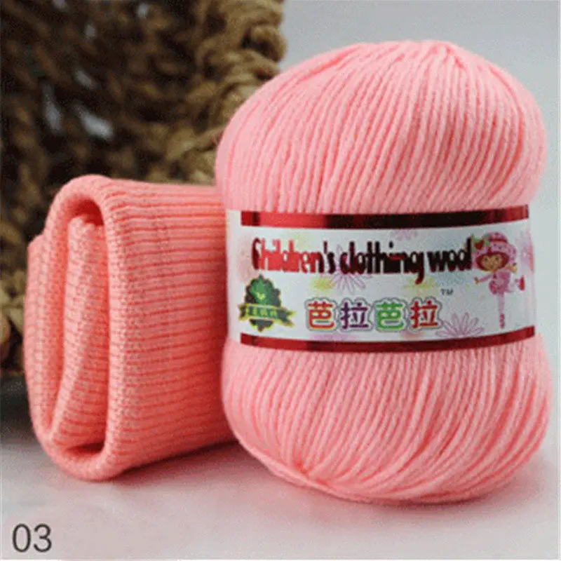 03 1pc 1 шт. нити для вязания Молоко Волокна, Хлопчатобумажной Пряжи для Вязания Детская Одежда Кукла 5 Trands С Использованием 2.5 мм Крючком 12 мм Иглы 50 г/шт - Цвет: 03 1pc