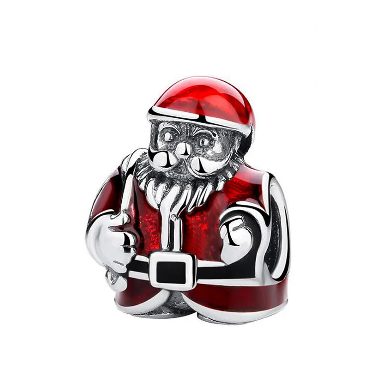 CodeMonkey Настоящее 925 Strerling серебряная подвеска с Санта-Клаусом подходит для оригинального браслета CodeMonkey Бусины DIY Ювелирные изделия для женщин - Цвет: CMC122