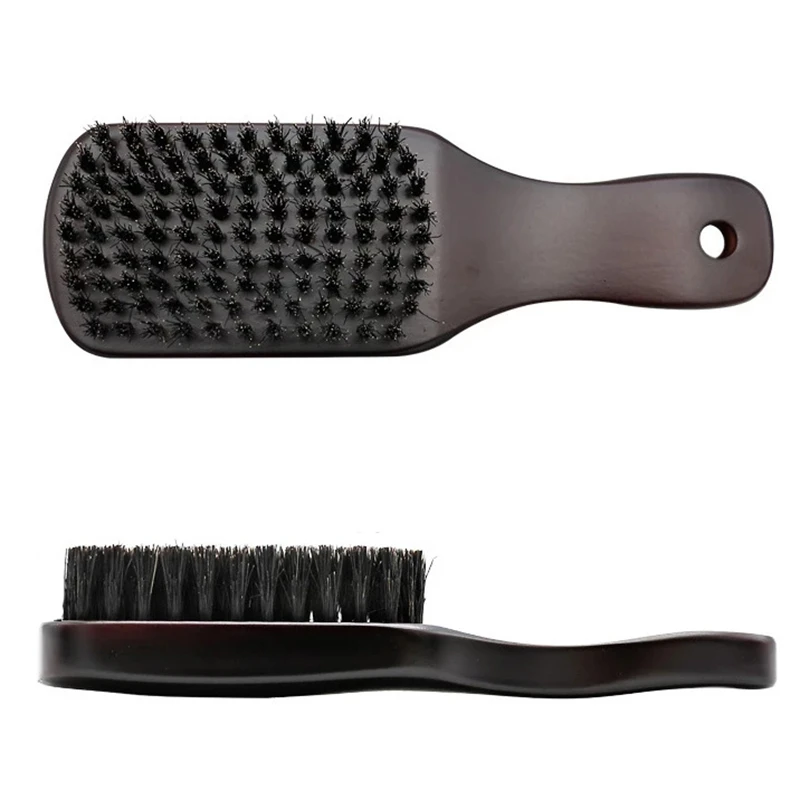 

Boar Bristle Mustache Brush Wood Handle Men's Beard Brush for Men Comb Facial Beard Cleaning Styling Brush