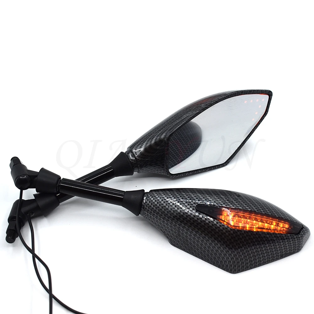 

Motorcycle LED Turn Lights Side Mirrors Turn Signal Indicator Rearview Mirror For Kawasaki ZZR600 ZX6R ZX636R ZX6RR ZX9R ZX10R