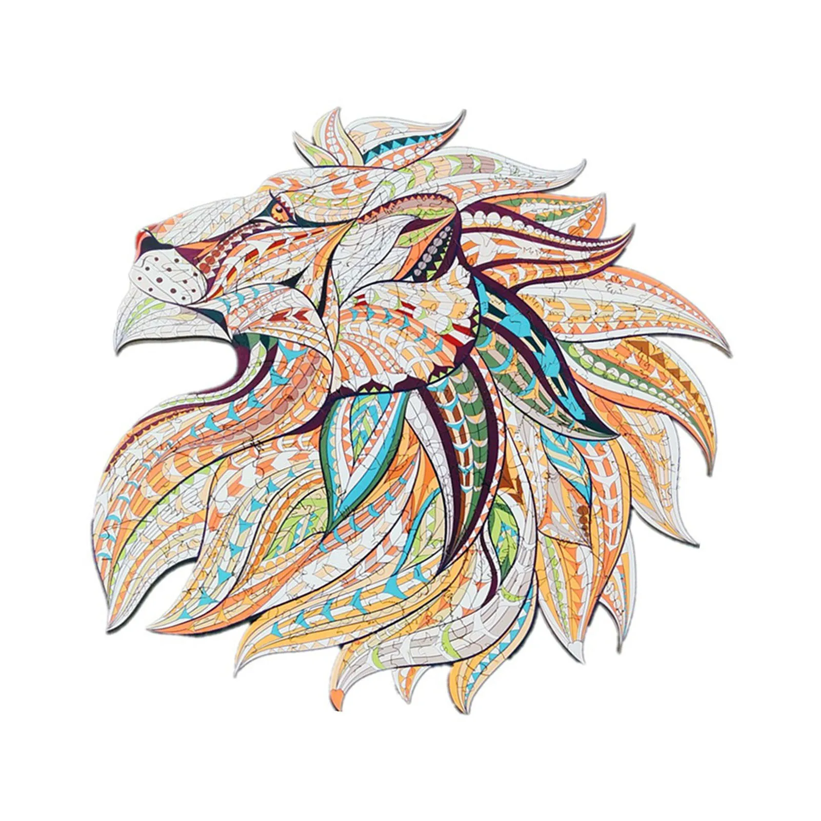 

Unique Colorful Wooden Animal Jigsaw Puzzles Animal-shaped Lion Puzzle Gift For Adults Kids Educational Toy With Wooden Gift Box