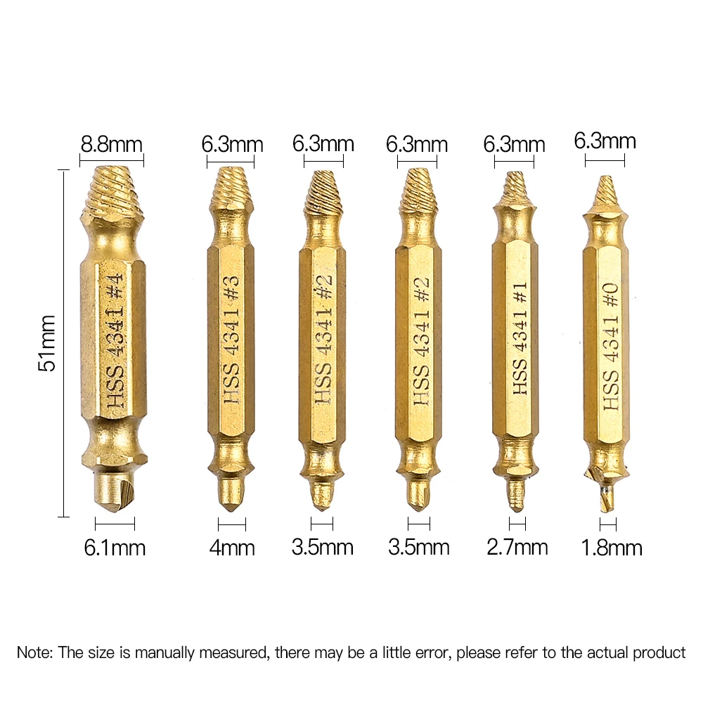 Экстрактор поврежденных винтов Vastar 6 шт. устройство для удаления сломанных