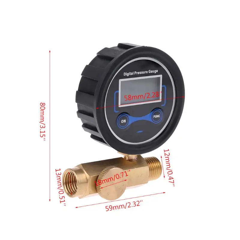 1/4 "цифровой воздушный компрессор 200PSI регулятор давления Манометр