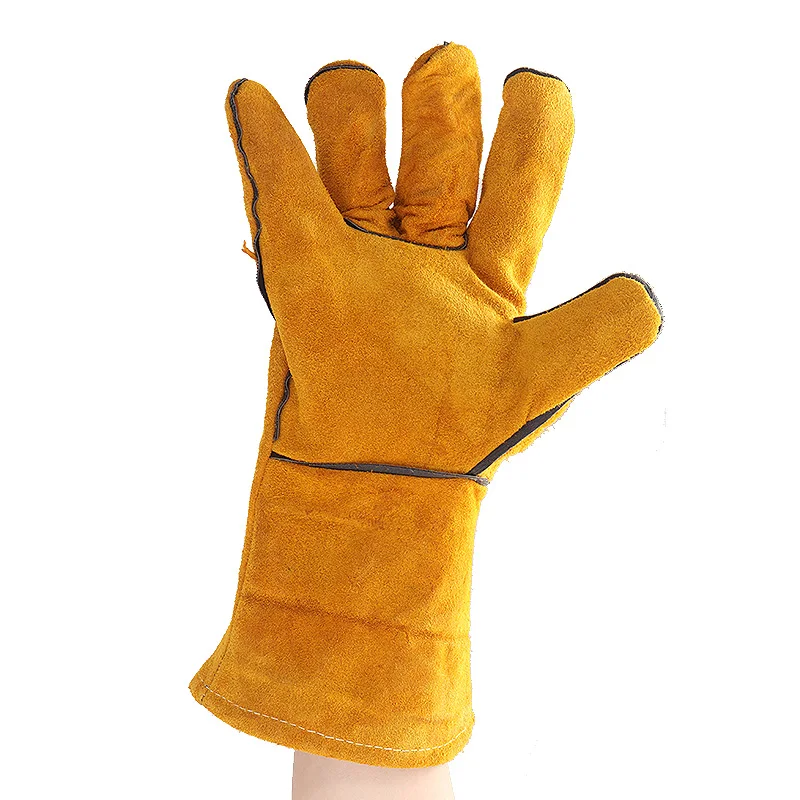 1 пара перчатки сварщика из коровьей кожи огнеупорные термостойкие сварочные