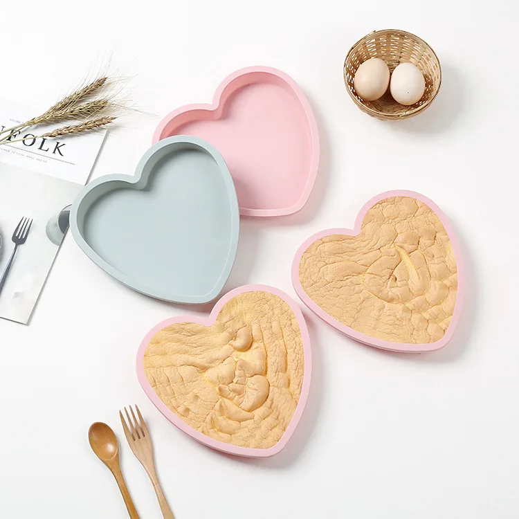 

8 inch Cake Moulds Heart Shape Bakeware Candy Gummy TrayEasy Demoulding Silicone Chocolate Molds for Baking Letters Flower