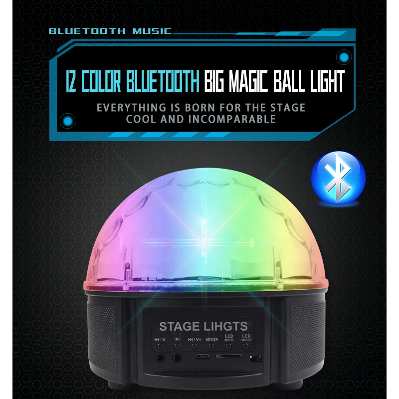AOSONG Новый 12 цветов Bluetooth музыкальный светильник USB сценическое освещение