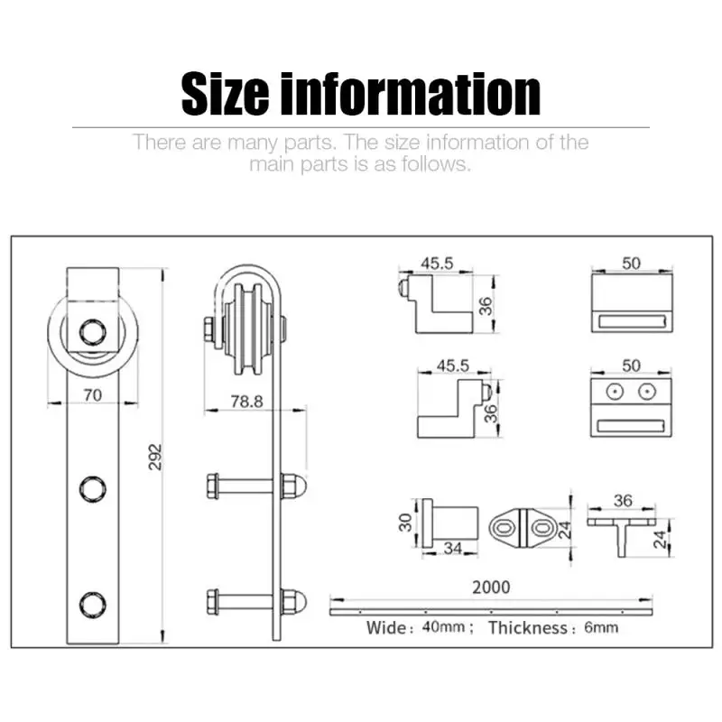 183/200 см деревенский черный классический оборудование для раздвижной двери сарая