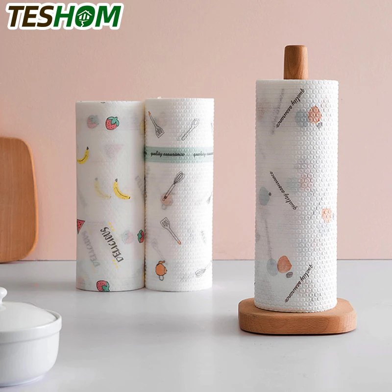 1 рулон чистящих салфеток нетканый материал ленивые тряпки мокрое и сухое