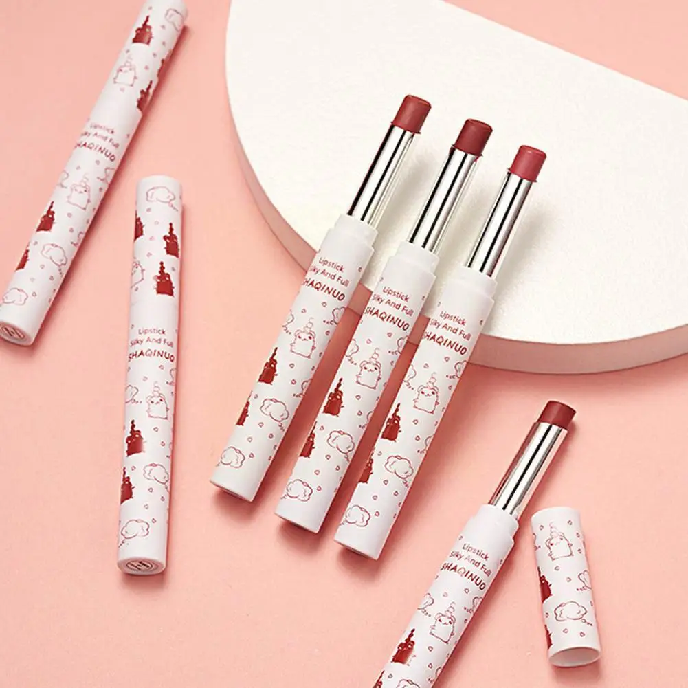 

6 Color Matte Lipstick Charming Lip Gloss Easy To Wear Makeup Tool Lip Waterproof Women Long-lasting Tint Lip Non-stick Cup K2Y5