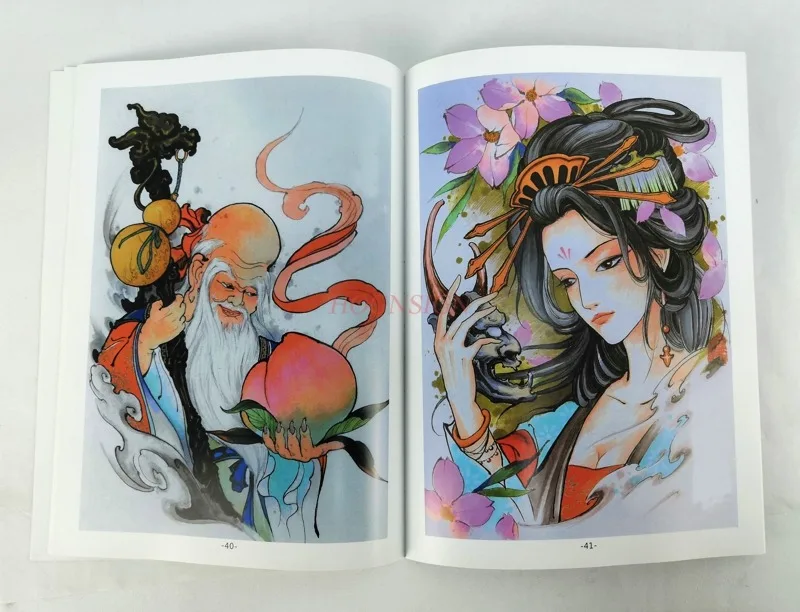 Тату книга тату-книги рукописи Атласов резные драконы Тигры черепа и цветы