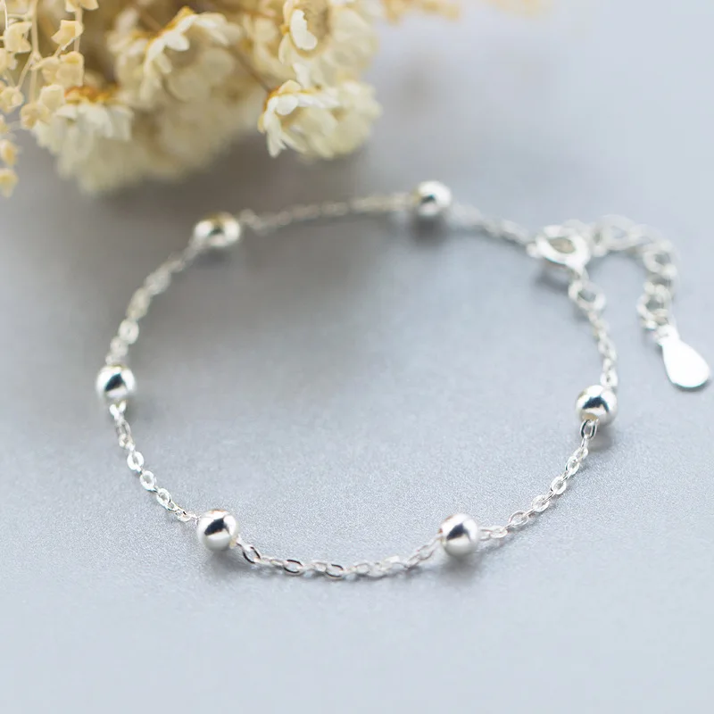 Женский романтичный браслет с бусинами Trustdavis из 100% стерлингового серебра 925