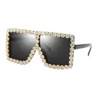 Солнцезащитные очки оверсайз женские, брендовые дизайнерские зеркальные модные квадратные солнечные очки с защитой от ультрафиолета, с бриллиантами