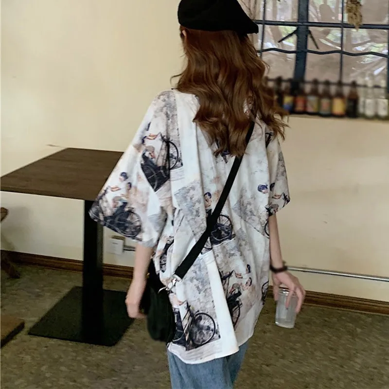 

2020 Casual Short Sleeve Lapel Blouse Shirt Fashion Print Blouses Ladies Summer Blusas Ladies Beach Shirts Tops