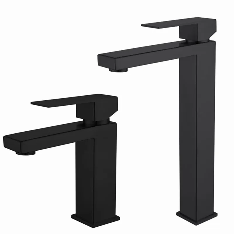 

304 stainless steel black color basin tap balck faucet Bathroom Sink Lavatory Basin Faucet black mixer tap BF001