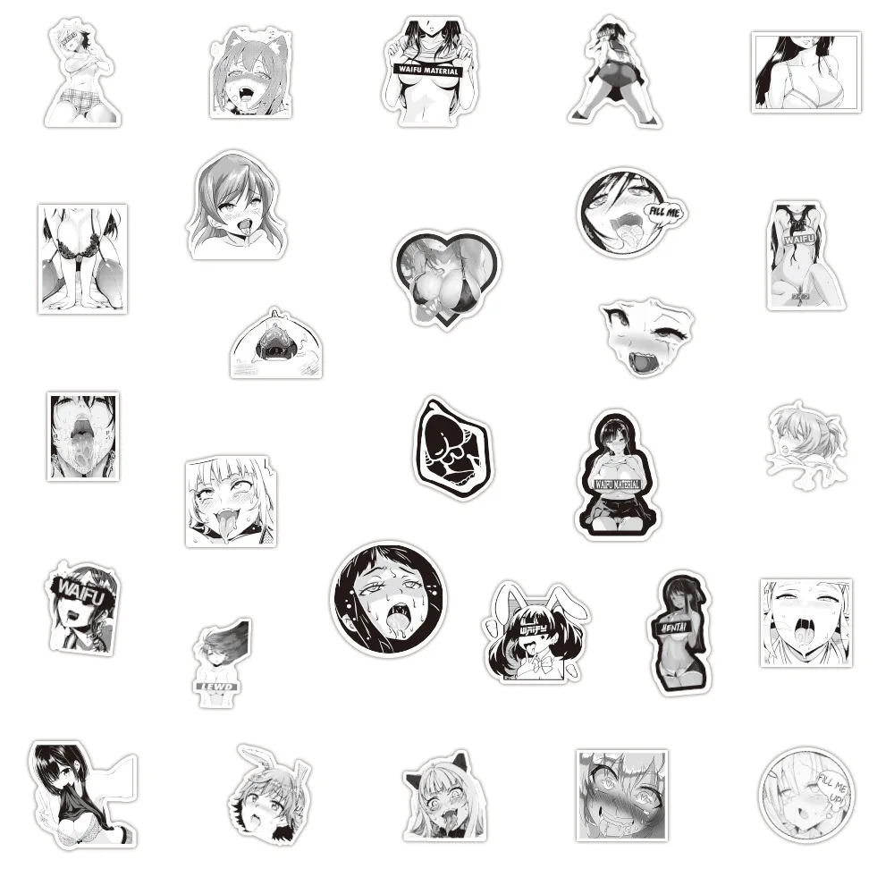 1050100pcs black and white sexy girls stickers laptop guitar luggage waterproof graffiti cool sticker decal kid classic toys free global shipping