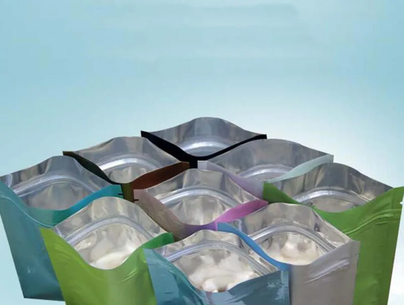 

10 Colors Matt/Glossy Aluminum Foil Ziplock Bags Flat Bottom Coffee Powder Spices Dried Fruits Sealing Storage Bags