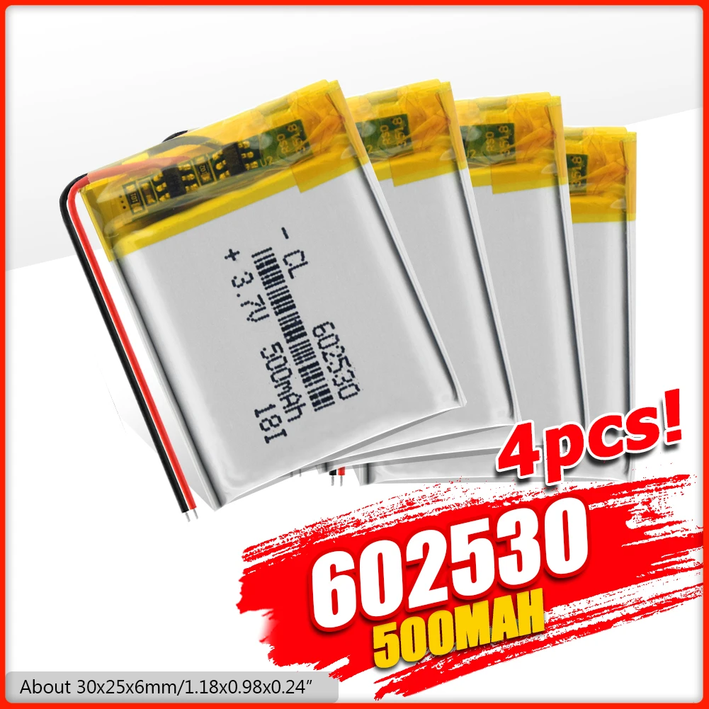 3 7 В 500 мАч 602530 литий полимерный литиевый аккумулятор для MP3 MP4 GPS DVD bluetooth рекордер