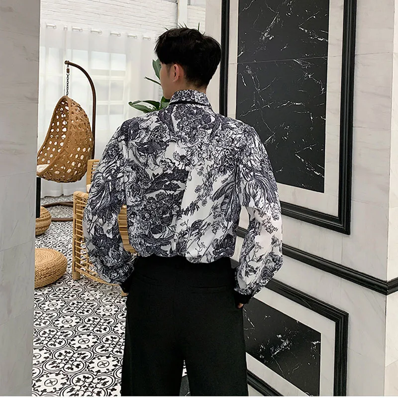 Мужская Повседневная Свободная рубашка с длинными рукавами и галстуком-бабочкой