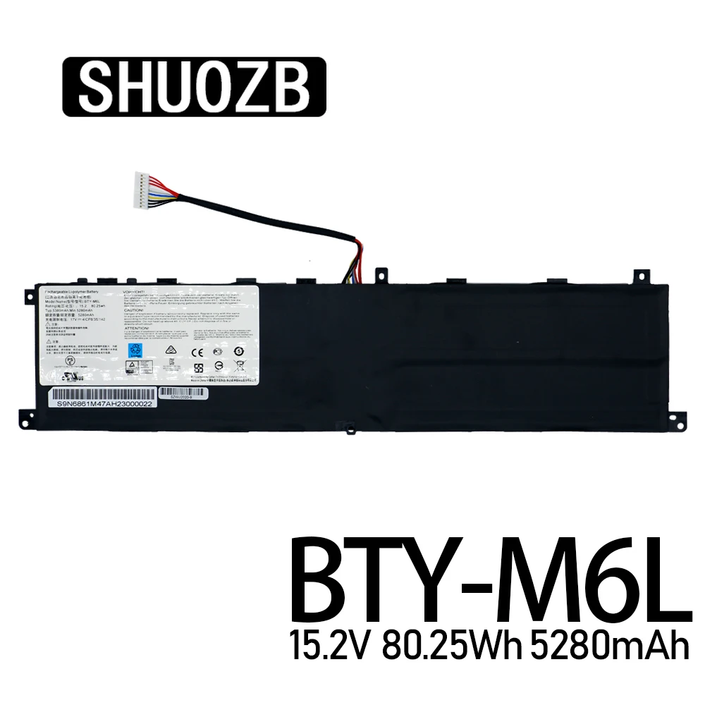 SHUOZB BTY M6L ноутбук Батарея для MSI 8RF GS65 PS42 8RB PS63 8RC 8RE MS 16Q3 15 2 V 5280 мА/ч 80.25Wh|Аккумуляторы