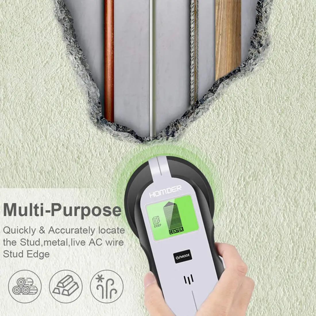 4 в 1 Электрический настенный детектор дальномеры цифровой ЖК дисплей Дисплей