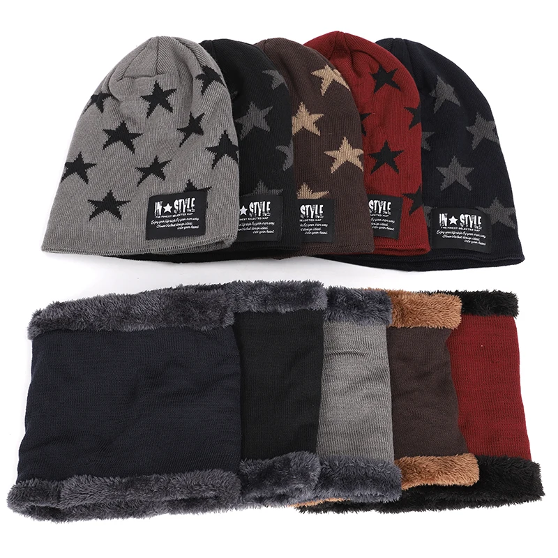 Модная зимняя шляпа нагрудник с пятью звездами костюм для мужчин и женщин шапка
