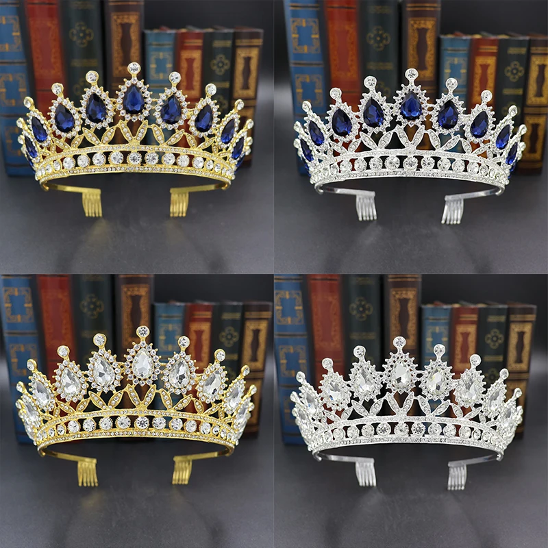 

Crystal Queen Tiara Crown Wedding Bridal Diadem For Women Head Jewelry Accessories Lady Hair Ornaments Bride Pageant Headpiece