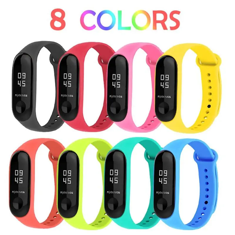 

8pcs Straps for Xiao mi Mi Band 3 Mi Smart Band 4 Bracelets Silicone Watch Band Replacement 8 Colors