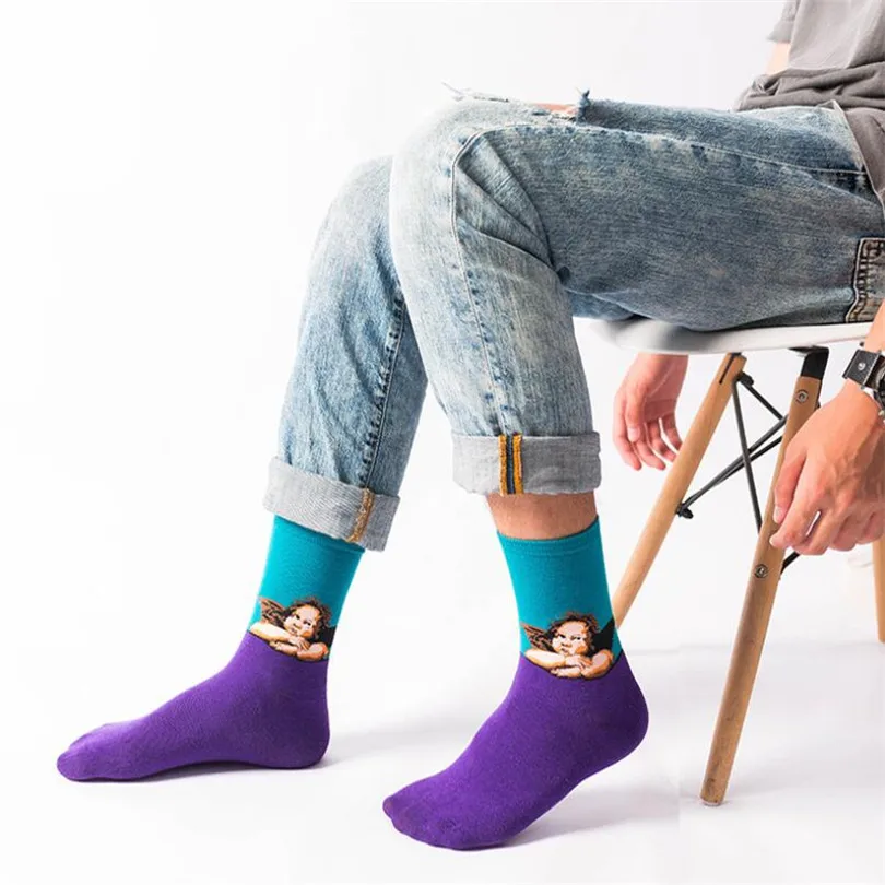 Лидер продаж осенне зимние ретро женские индивидуальные художественные носки