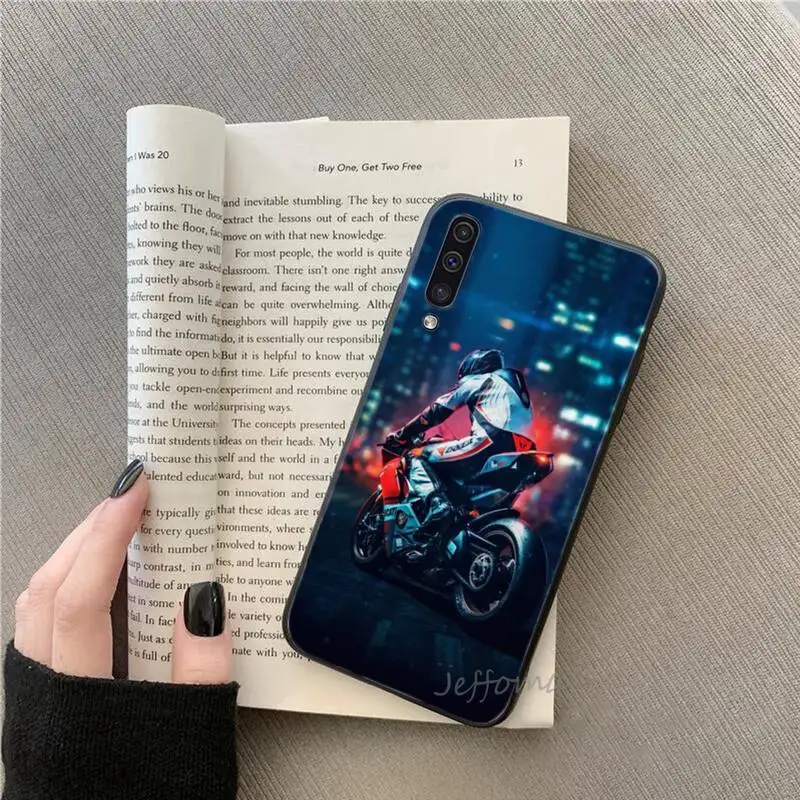 

Handsome motorcycle Phone Case For Samsung galaxy S 7 8 9 10 20 edge A 6 10 20 30 50 51 70 note 10 plus Soft Silicone Shell