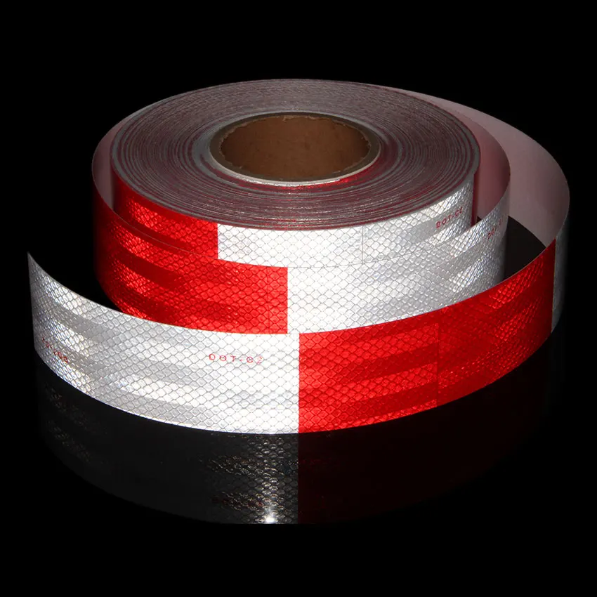 5cmx45.7m DOT-C2 Conspicuity Safety Reflective Tape Red White For Trailer Vehicle Truck Reflector Roll | Автомобили и мотоциклы