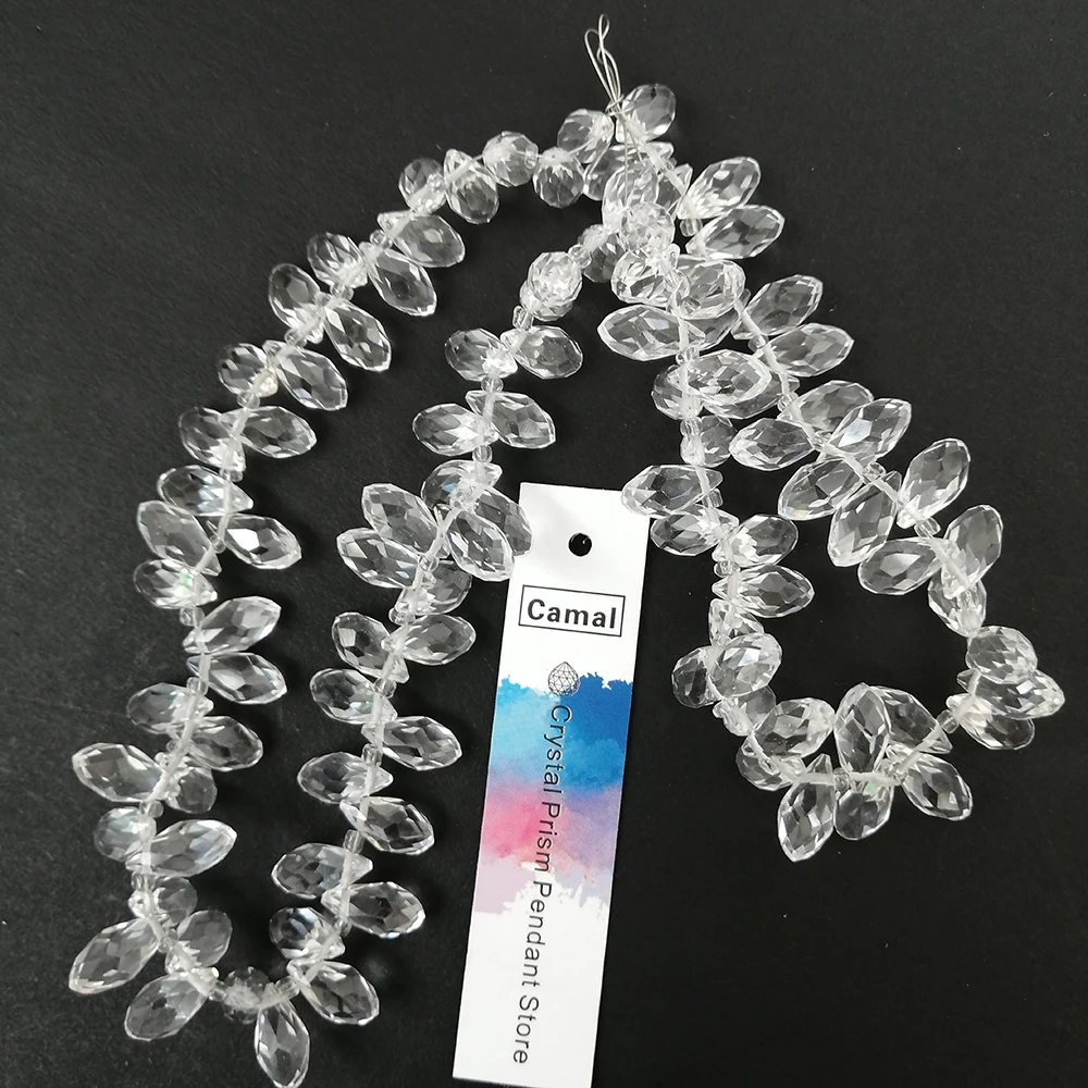 Камедь 100 шт./нить 12x6 мм Капля воды Кристалл Подвеска Призма граненые бусины