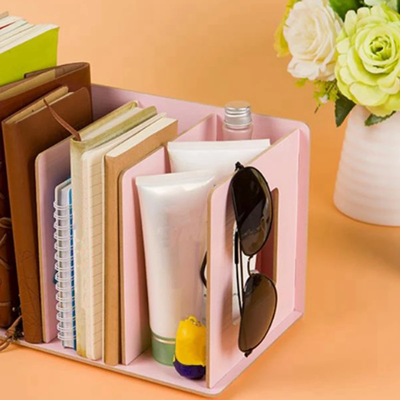 

Desktop Shelf Student Dormitory Simple Bookshelf DIY Creative CD Rack Wooden DVD Rack